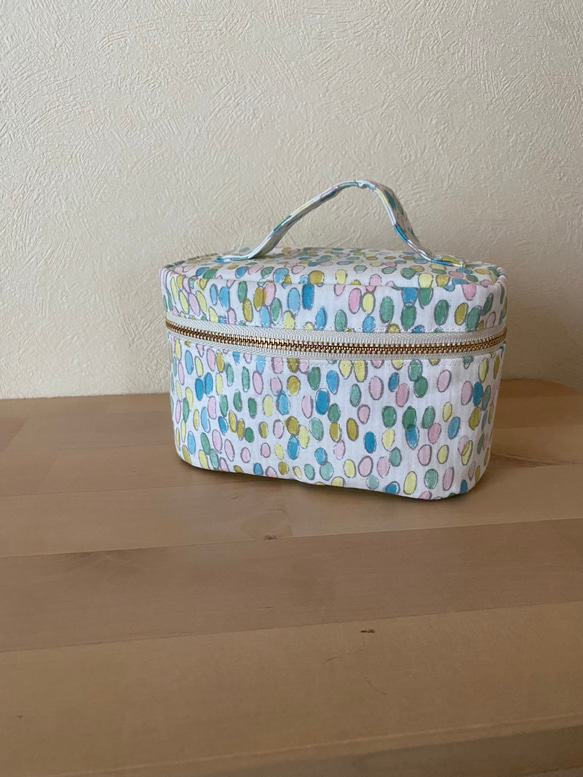 受注制作ミナペルホネン/jellybeans  バニティポーチ 1枚目の画像