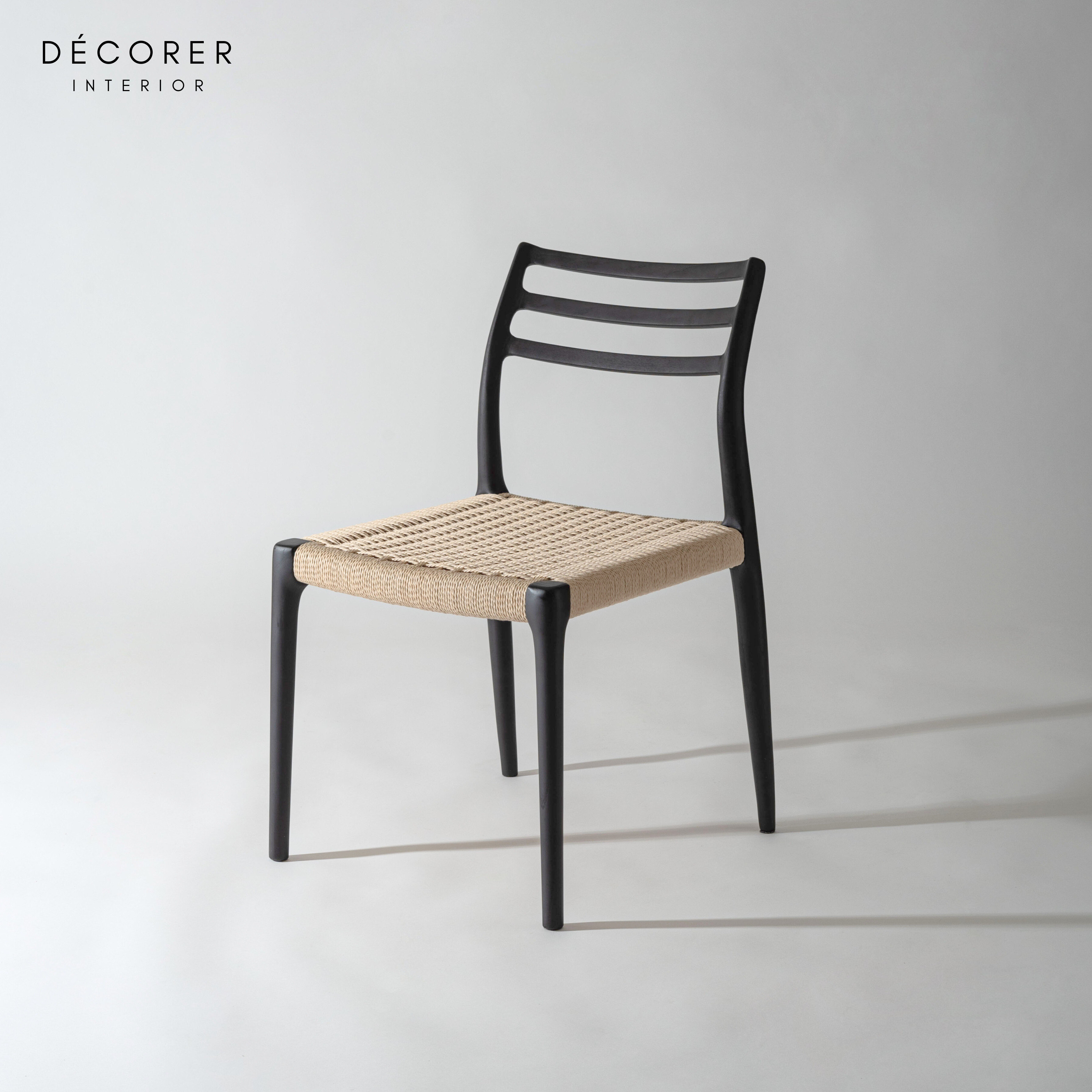 *手編み仕上げ*  鹿の子編みのペーパーコードチェア  [1脚入 : 2色 ] 木製 無垢 天然木 手編み 肘無し イス