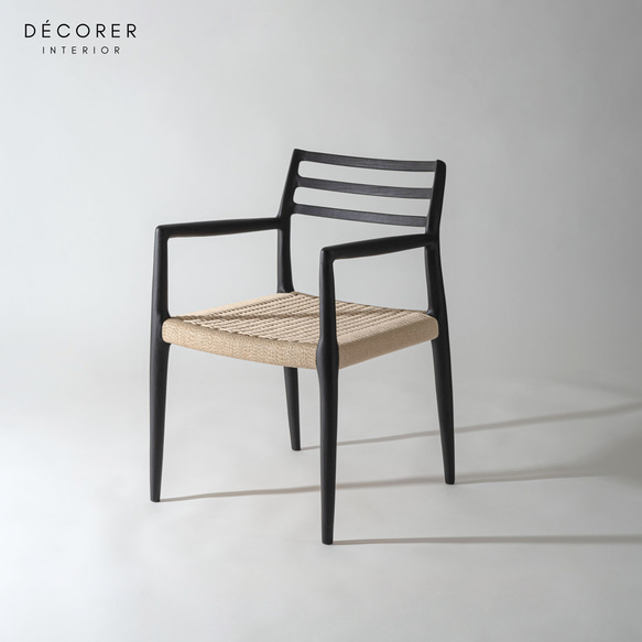 手編み仕上げ* 鹿の子編みのペーパーコードアームチェア [1脚入:2色