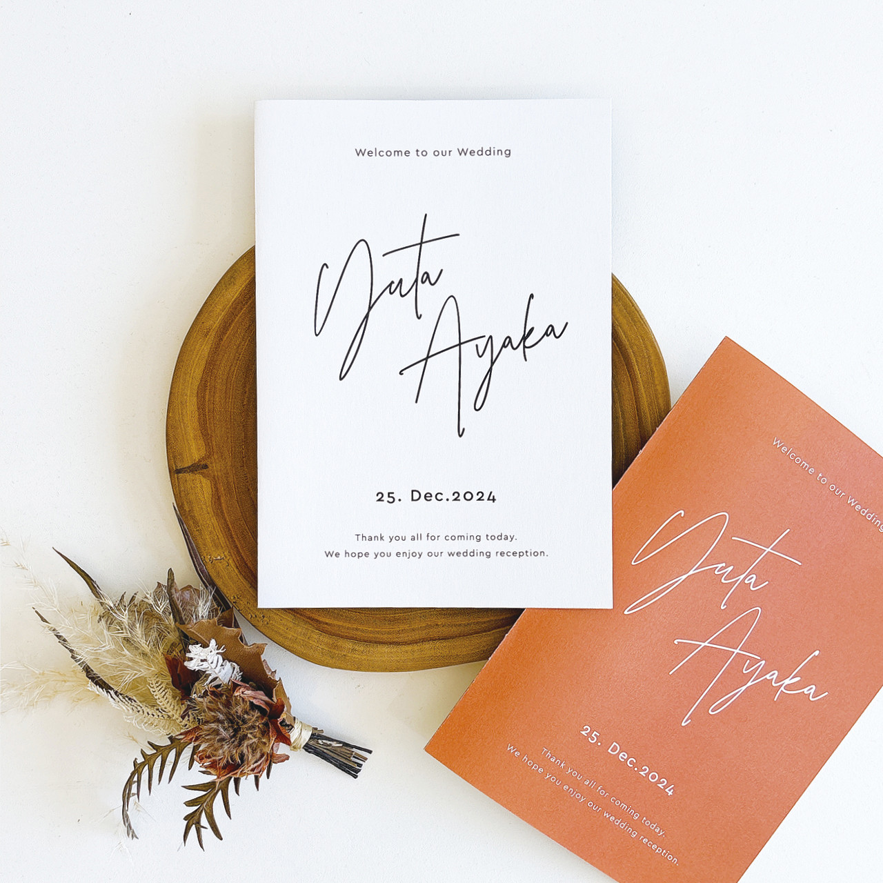 席次表 二つ折り 結婚式用 | メニュー表付き 席次表のみOK シンプル おしゃれ | Rustic T