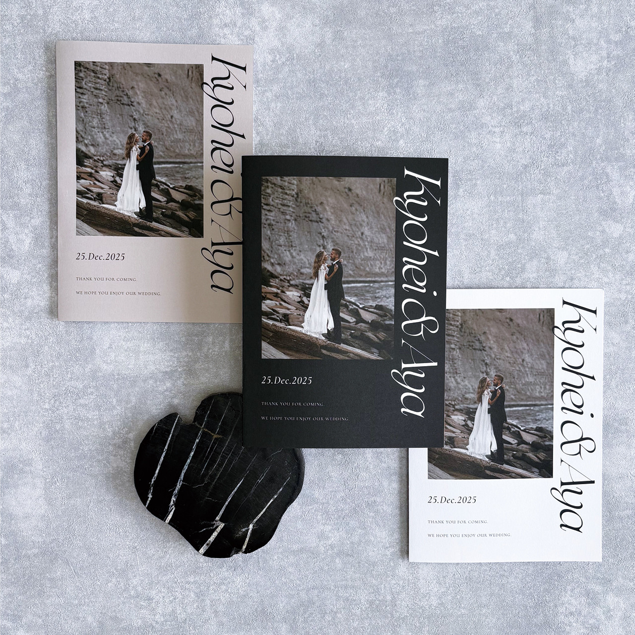 席次表 二つ折り 結婚式用 | メニュー表付き 席次表のみOK シンプル おしゃれ | Noir P