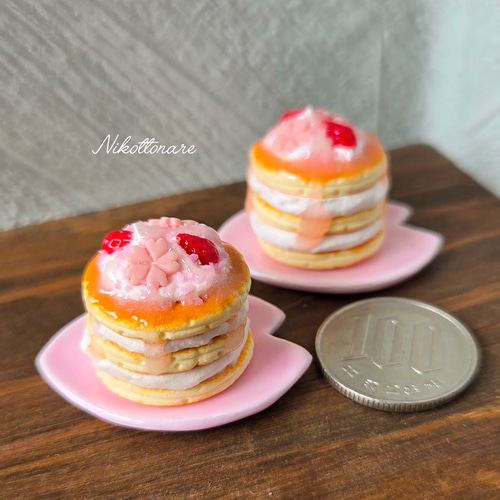 ミニチュアスイーツ*⁠.⁠✧パンケーキ&エッグタルトのプレートset.A ミニチュアスイーツ*⁠.⁠✧パンケーキ&エッグタルトのプレートset