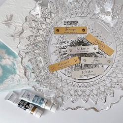 【ゴールド アートタグ】ファーストアート　ファーストアートタグ　1歳誕生日の記念品に ̖́- 金属調のお名前プレート　 9枚目の画像