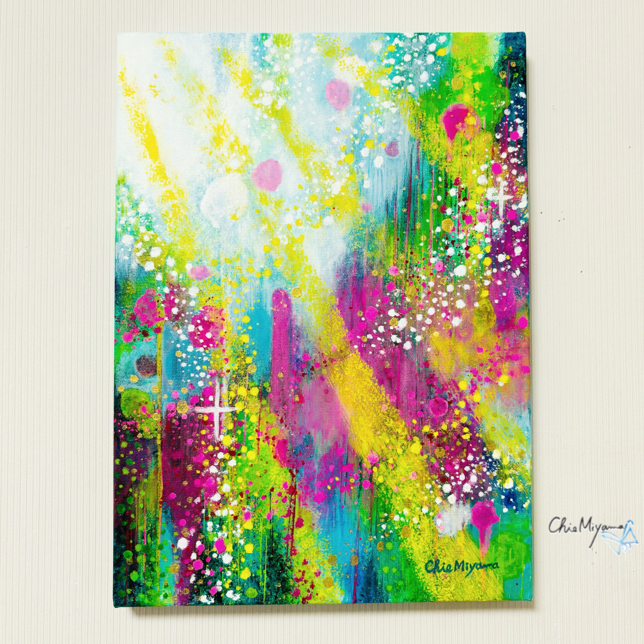 抽象画 モダンアート 額縁セット / 深淵にみる希望 原画1点のみ 53×44㎝