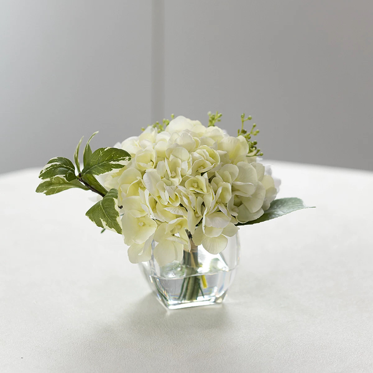 プレミアム リアルタッチ 保湿ローズ＆アジサイ フェイクウォーターアレンジメント（4色展開）