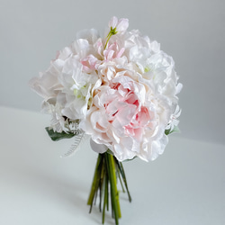 スイートピーとバラのホワイトブーケ 白い花 前撮り 結婚式