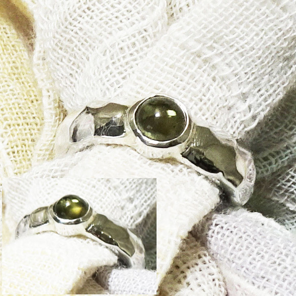 モルダバイト 5m ベイシック4 シルバーリング【受注製作】【サイズ8号から30号】　atpring130mv 5枚目の画像