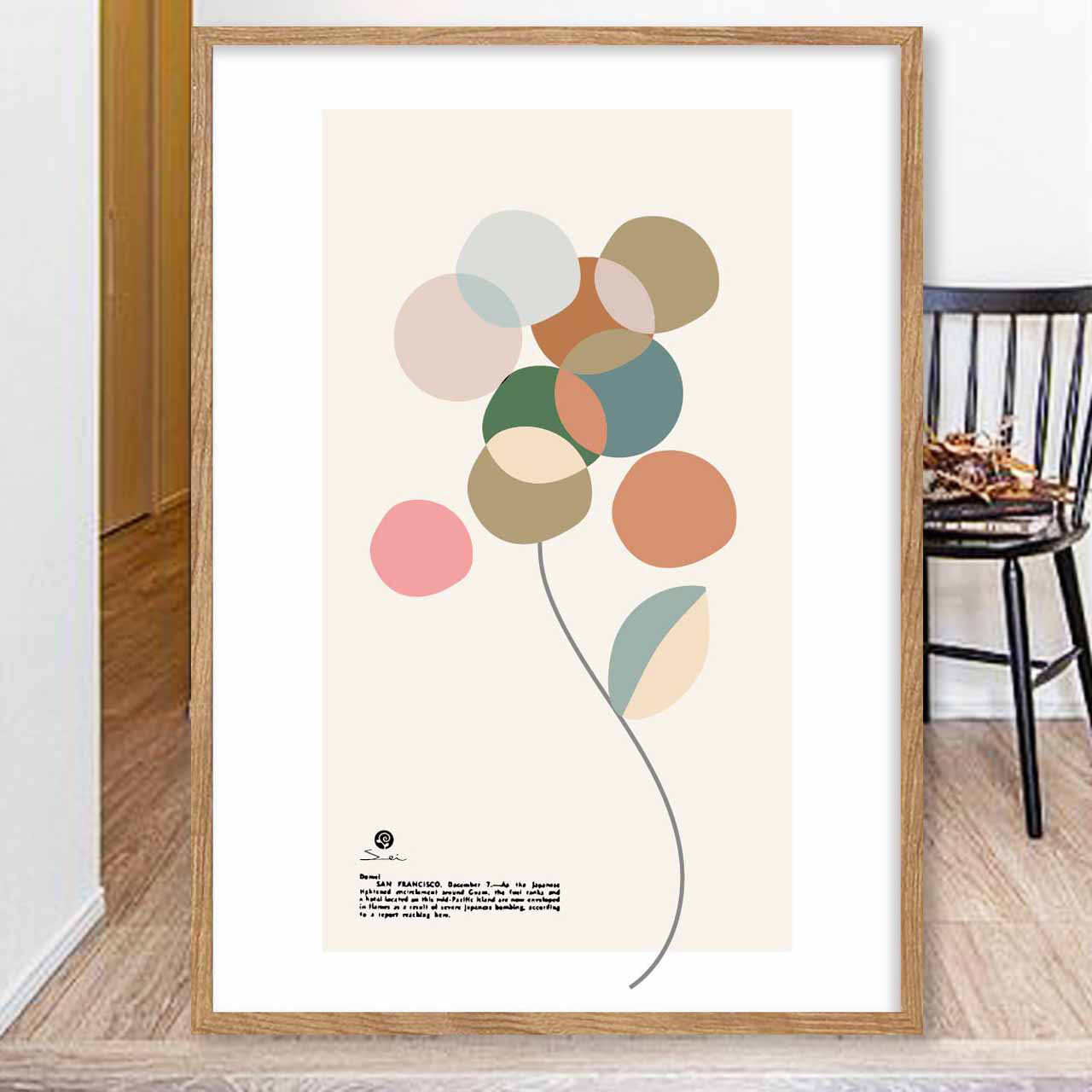 マーブル　花　お気に入り9400件突破　イラスト　ポスター　A4〜A0　アート  アートポスター　sei検索　3419