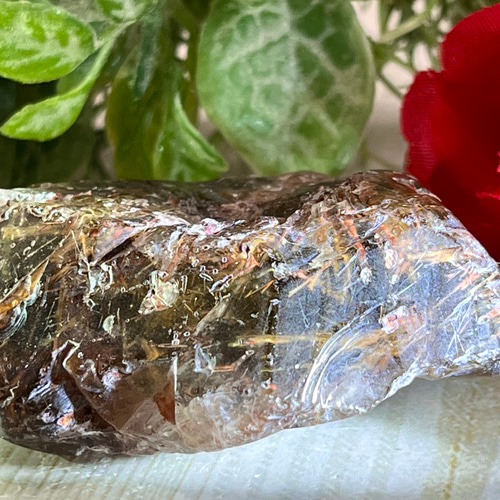 ルチル内包 スモーキー エレスチャル クォーツ 骸骨水晶 原石 ラフ