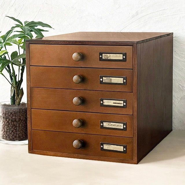 書類ケース5段 ダークブラウン No.5 BREA-1526-5