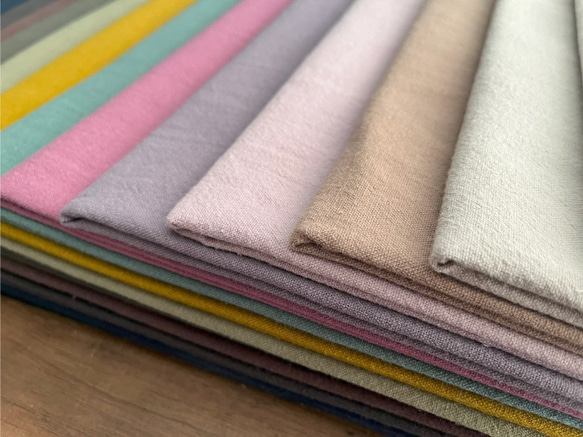 【カラーサンプル】無地 生地 布 コットンリネンやわらかヴィンテージ加工 コットンリネン 999サンプル 3枚目の画像