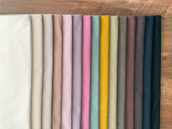 【カラーサンプル】無地 生地 布 コットンリネンやわらかヴィンテージ加工 コットンリネン 999サンプル 6枚目の画像