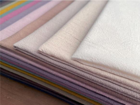 【カラーサンプル】無地 生地 布 コットンリネンやわらかヴィンテージ加工 コットンリネン 999サンプル 5枚目の画像