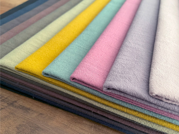 【カラーサンプル】無地 生地 布 コットンリネンやわらかヴィンテージ加工 コットンリネン 999サンプル 4枚目の画像