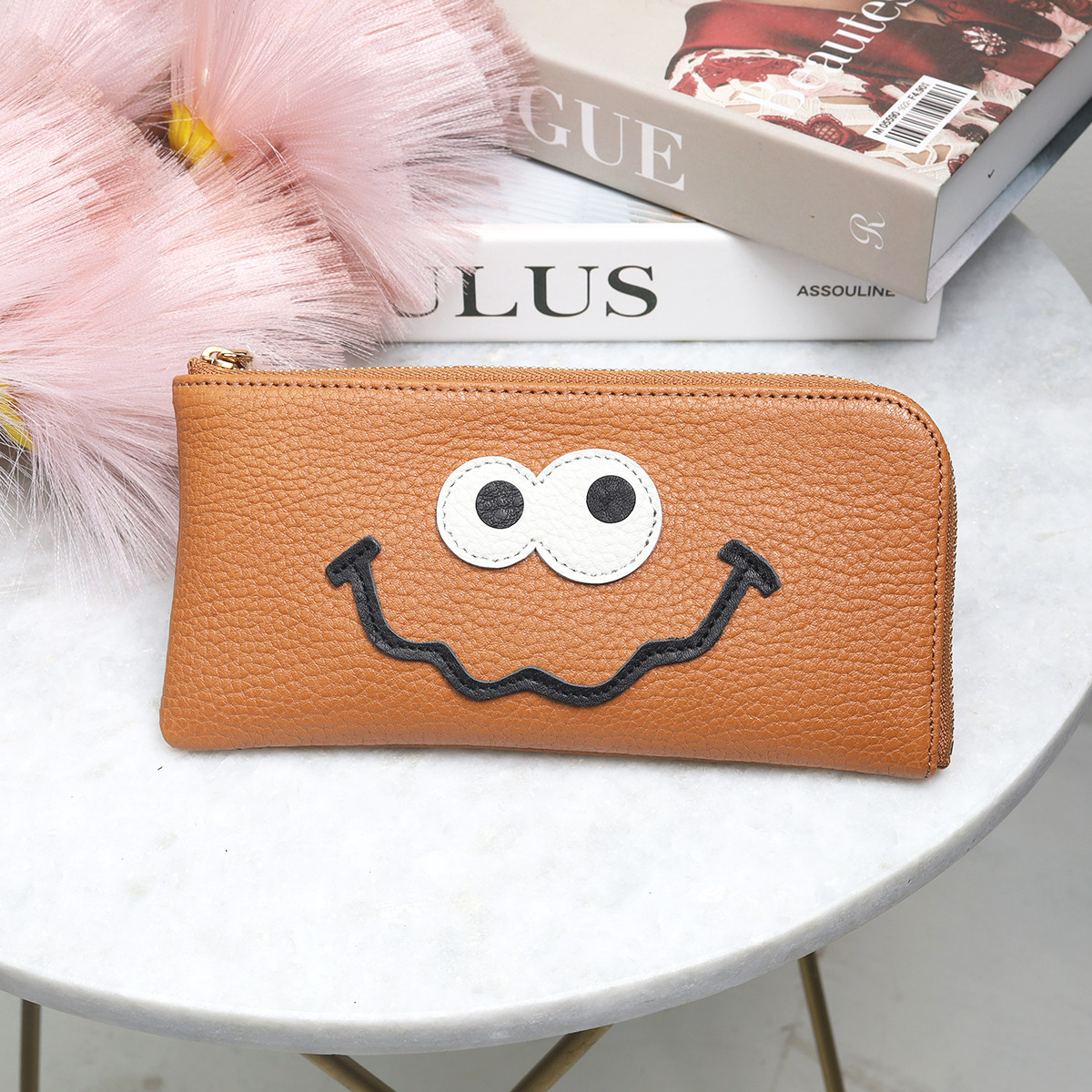 【キャメル/キョロメL字長財布】思わず誰かに見せたくなる/薄マチ軽量のキョロメL字財布/L字長財布【キョロメ】 9,360円