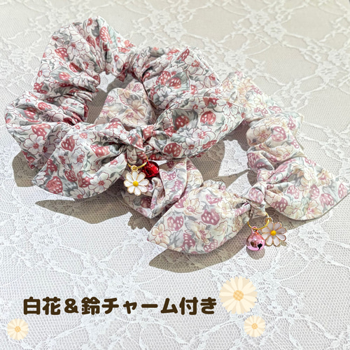 シュシュ首輪(野いちご柄) Ｎｏ．85-580 シュシュ首輪(野いちご柄) No．85-580 猫 ヘアゴム