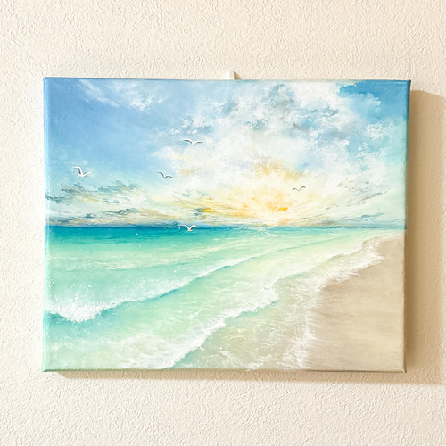 Earth【原画】光の射す方へ〜希望の海辺 (チョークアート.オイル