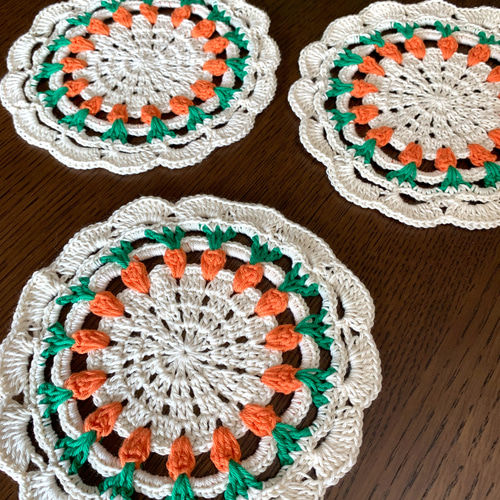 ちっちゃなにんじんさん ふわっと春のコースター」 一枚から