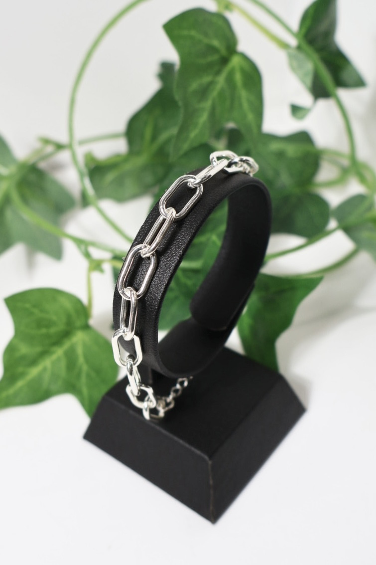 アジャスター付アズキチェーンブレスレット (線太)