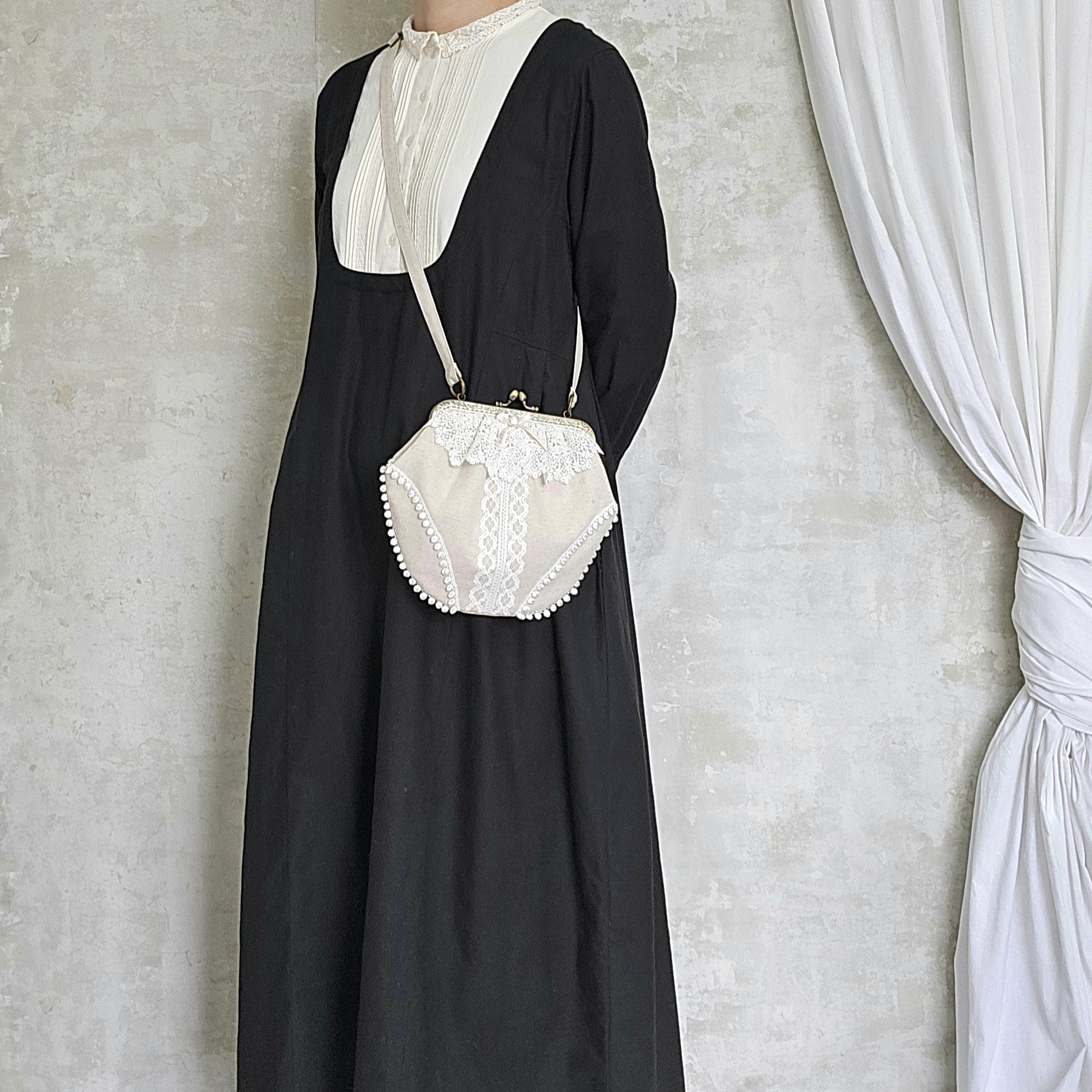 大人のおパンツバッグ◇白ケミカルレース