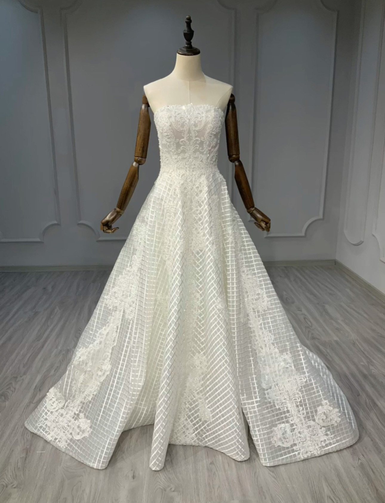 新作見逃さなく　バックリボン　取り外し可能オーバースカート　チャック　ジャカード織り　パーティードレス　二次会披露宴前撮