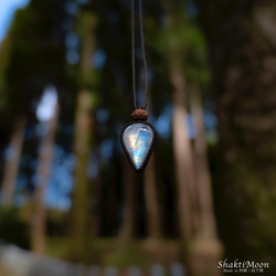 【レア希少！9面！永遠の愛の象徴！優しい愛情で満たされたいあなたへ！レインボームーンストーンと9面ルドラクシャのお守り 10枚目の画像