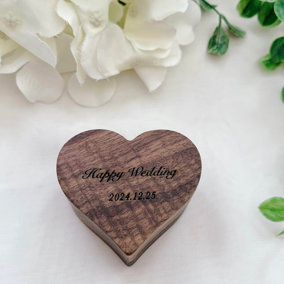 【木製ボックス ラウンドリングピロー】オーダーメイド指輪ケース 婚約指輪・ウェディング・リングピロー 結婚祝い ・ギフト 6枚目の画像