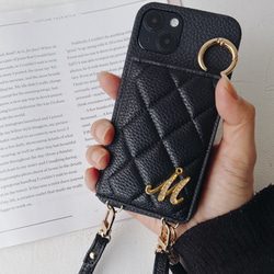 全機種iPhone17 16e 16pro 15 14 android キルティング ミラー ポケット付き スマホケース 11枚目の画像