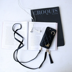 全機種iPhone17 16e 16pro 15 14 android キルティング ミラー ポケット付き スマホケース 15枚目の画像