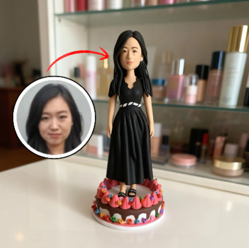 【オーダーメイド】お写真から 女性の頭部だけのオリジナルフィギュア 記念品 贈り物 決められたポーズと服装