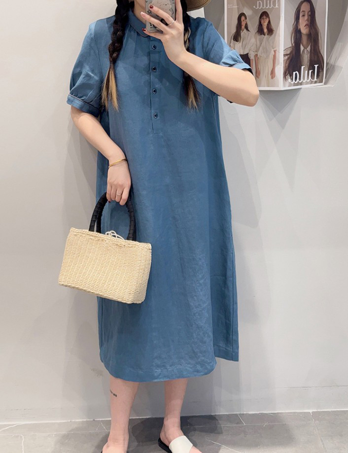 春夏の新製品 100%高品質亜麻ワンピース