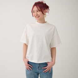 森野學校超值兩件簡約高領T卹（白色和淺藍色）| mg-se38-tt01 第12張的照片