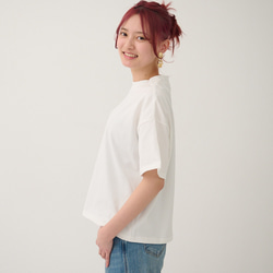 森野學校超值兩件簡約高領T卹（白色和淺藍色）| mg-se38-tt01 第9張的照片