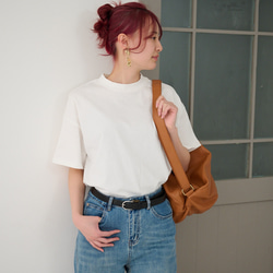 森野學校超值兩件簡約高領T卹（白色和淺藍色）| mg-se38-tt01 第6張的照片