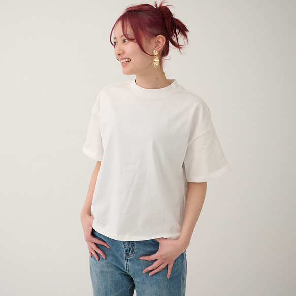 森野學校超值兩件簡約高領T卹（白色和淺藍色）| mg-se38-tt01 第2張的照片