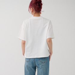 森野學校超值兩件簡約高領T卹（白色和淺藍色）| mg-se38-tt01 第14張的照片