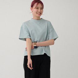 森野學校超值兩件簡約高領T卹（白色和淺藍色）| mg-se38-tt01 第13張的照片