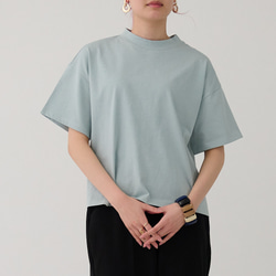 森野學校超值兩件簡約高領T卹（白色和淺藍色）| mg-se38-tt01 第7張的照片