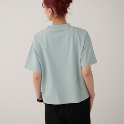 森野學校超值兩件簡約高領T卹（白色和淺藍色）| mg-se38-tt01 第11張的照片