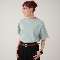 森野學校超值兩件簡約高領T卹（白色和淺藍色）| mg-se38-tt01 第5張的照片