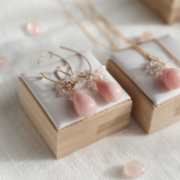 14kgf ピンクカラーオパールグラデーションロングピアスVega gift 14kgf ピンクカラーオパールグラデーションロングピアスVega gift