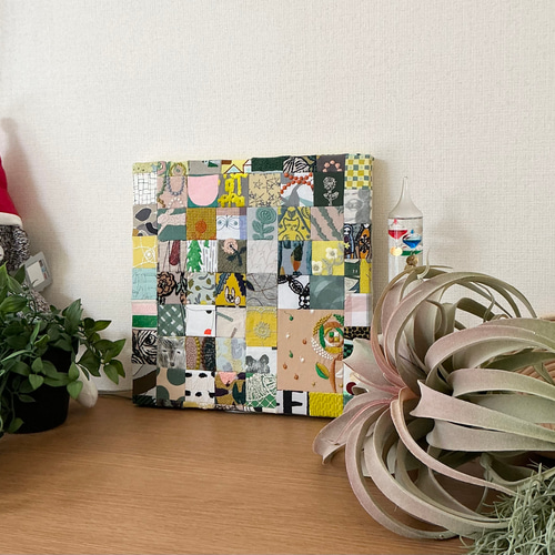 【ご確認用】ミナペルホネン ハンドメイドパネル ミナ ペルホネンの生地”tambourine””を使った「置いても使える、トレイ