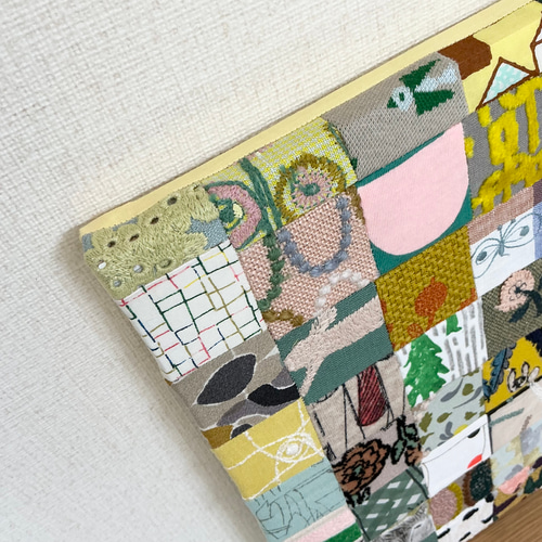 ファブリックパネル 30cm角【障害者アート/一点物】ミナ