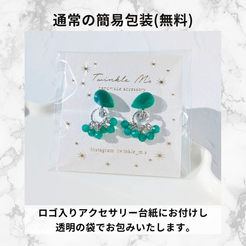 天然石9色で彩るSnowManカラーのサークル イヤリングorピアス ピアス