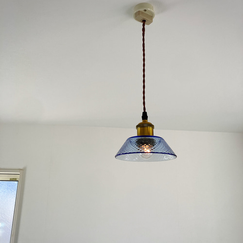 ブルー ガラス ペンダントライト モダン オシャレ照明 シーリング