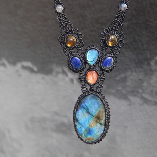 楽天市場】ラブラドライト マクラメペンダント 天然石ペンダント