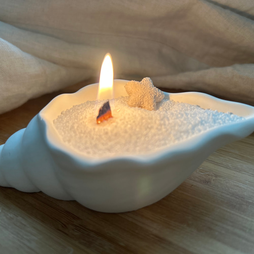 ◾️受注制作◾️【ギフトに】巻貝のアロマキャンドル｜天然アロマ