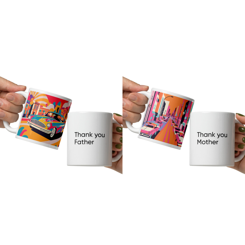 Creema限定　マグカップペア　陶器　お父さん　お母さん　誕生日　おしゃれ プレゼント 記念日 マグカップ