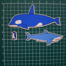 【送料無料】カラフル動物　フレークシール1　セットB　3種類27枚 3枚目の画像