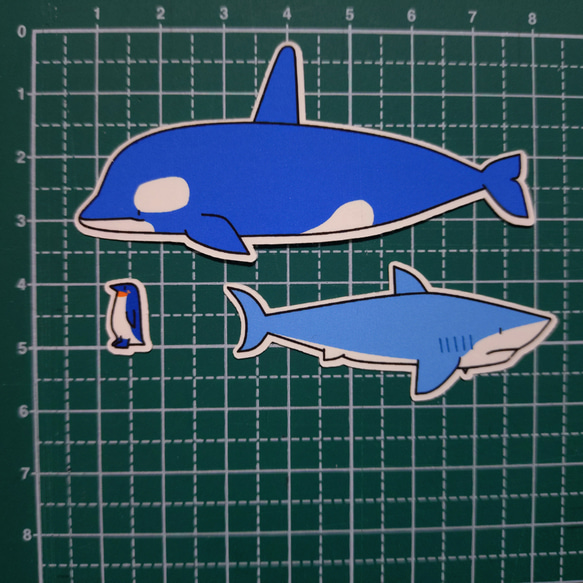 【送料無料】カラフル動物　フレークシール1　セットB　3種類27枚 3枚目の画像